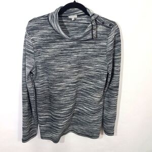 T By Talbots Women's Size Large L Grey Cowl Neck Shirt‎ Pullover Top Casual